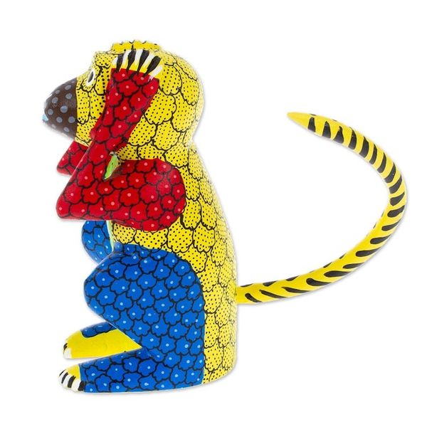 Alternate image for Wood Monkey Alebrije Figurine Carved and Painted by Hand Excited Monkey