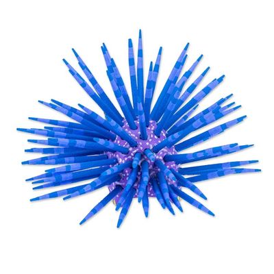 Alternate image for Hand-Painted Wood Alebrije Porcupine Figurine in Lavender Cute Porcupine in Lavender