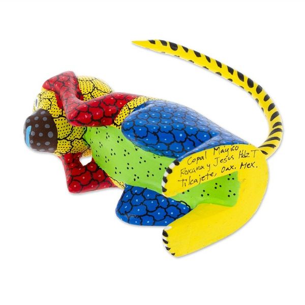 Alternate image for Wood Monkey Alebrije Figurine Carved and Painted by Hand Excited Monkey