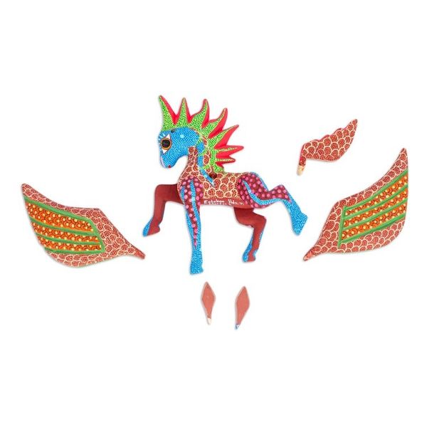Alternate image for Handmade Pegasus Alebrije Statuette Psychedelic Pegasus