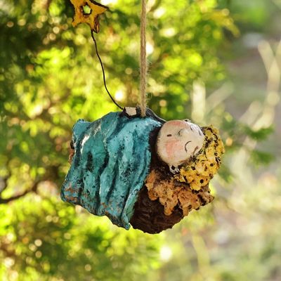 Alternate image for Hand-Painted Papier Mache Baby Jesus Ornament from Armenia Baby Jesus