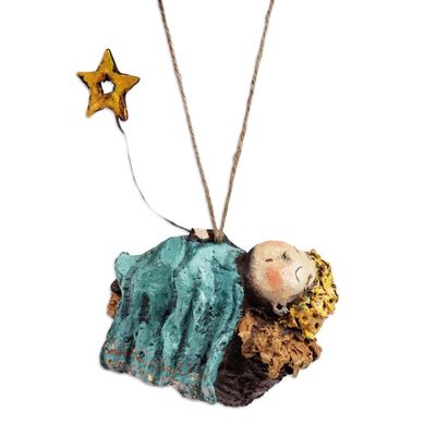 Alternate image for Hand-Painted Papier Mache Baby Jesus Ornament from Armenia Baby Jesus