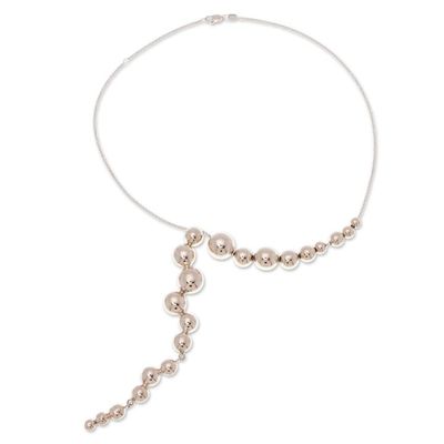 Alternate image for Bubble-Themed Sterling Silver Y Choker Necklace from Mexico Bubble Shine