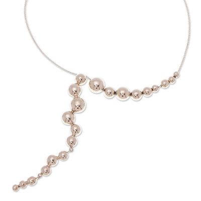 Alternate image for Bubble-Themed Sterling Silver Y Choker Necklace from Mexico Bubble Shine