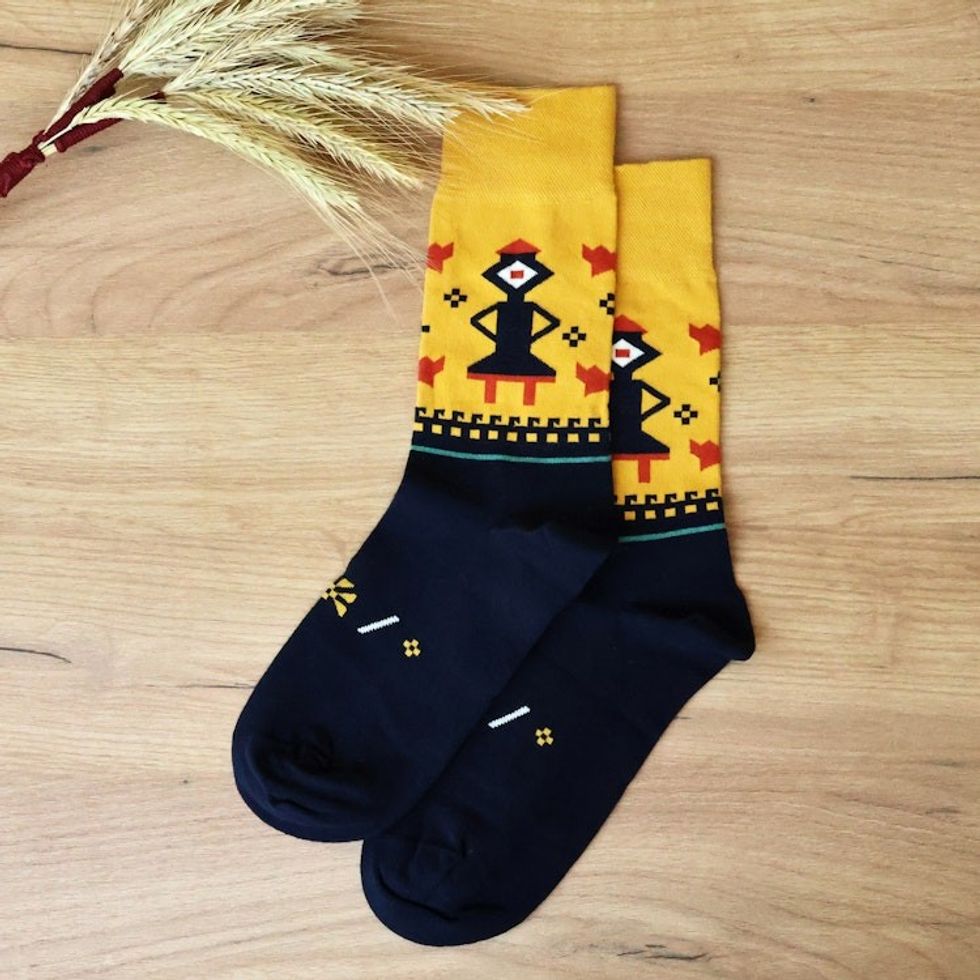 Cotton Blend Socks Featuring Traditional Armenian Themes 'Armenian Heritage'