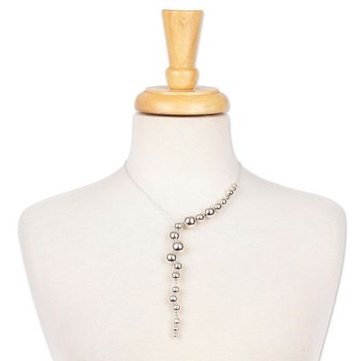 Alternate image for Bubble-Themed Sterling Silver Y Choker Necklace from Mexico Bubble Shine