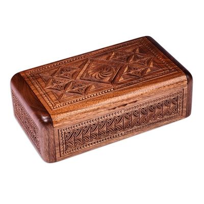 Alternate image for Hand-Carved Traditional Armenian-Themed Wood Jewelry Box Armenian Treasures
