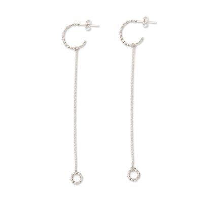 Alternate image for Braided Geometric Sterling Silver Dangle Earrings Sophisticated Fate