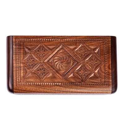 Alternate image for Hand-Carved Traditional Armenian-Themed Wood Jewelry Box Armenian Treasures