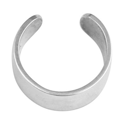 Alternate image for High Polished Sterling Silver Ear Cuff from Armenia Minimalist Me