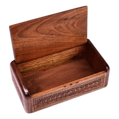 Alternate image for Hand-Carved Traditional Armenian-Themed Wood Jewelry Box Armenian Treasures