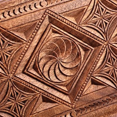 Alternate image for Hand-Carved Traditional Armenian-Themed Wood Jewelry Box Armenian Treasures
