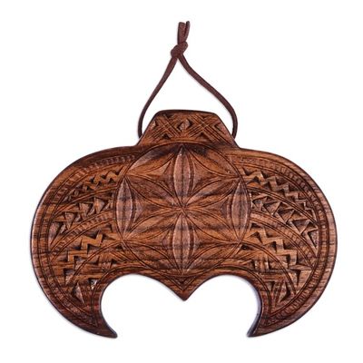 Alternate image for Traditional Hand-Carved Walnut Wood Daghdghan Wall Decor Ancestral  Amulet
