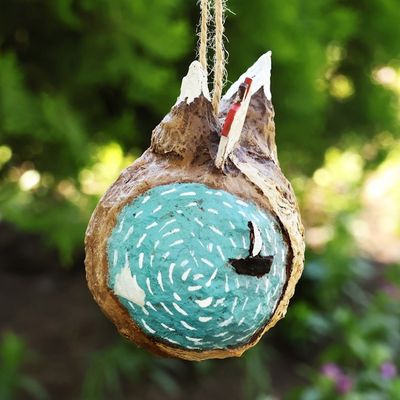 Alternate image for Whimsical Hand-Painted Papier Mache Ornament from Armenia The Landscape