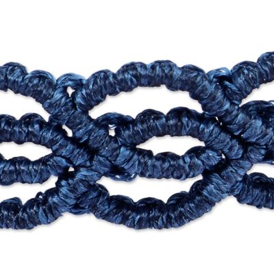 Alternate image for Handmade Blue Macrame Wristband Bracelet with Topaz Pendant Stylish Azure