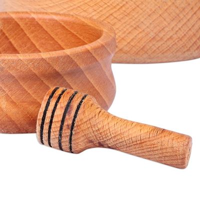 Alternate image for Hand-Carved Beechwood Bowls and Honey Dipper 3 Pieces Sweet Custom