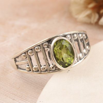 Alternate image for Sterling Silver Single Stone Ring with 1-Carat Peridot Gem Prosperous Dazzle