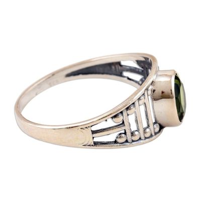 Alternate image for Sterling Silver Single Stone Ring with 1-Carat Peridot Gem Prosperous Dazzle