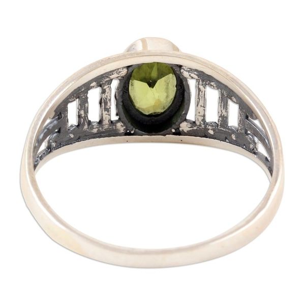 Alternate image for Sterling Silver Single Stone Ring with 1-Carat Peridot Gem Prosperous Dazzle