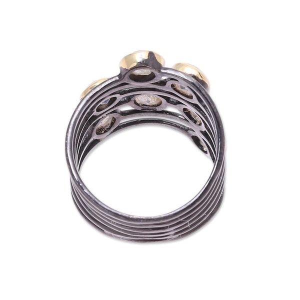 Alternate image for Gold Accent Labradorite Multi-Stone Cocktail Ring from India Dewy Morn