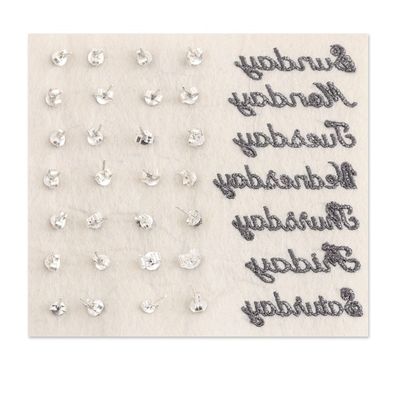 Alternate image for Set of 14 Polished Gemstone Stud Earrings Crafted in India Lifetime Jewels