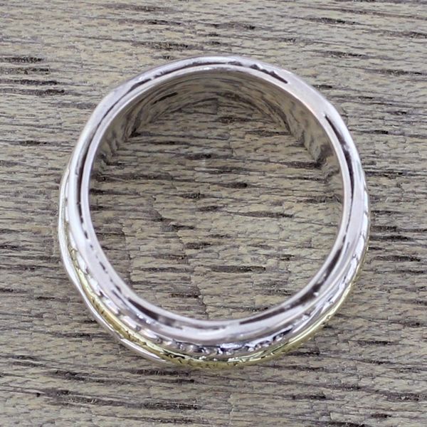 Alternate image for Handcrafted Sterling Silver and Brass Indian Spinner Ring Spinning Grace