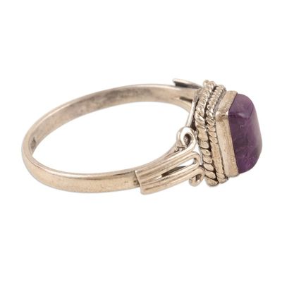 Alternate image for Amethyst and Sterling Silver Single Stone Ring Last Hour