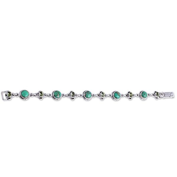 Alternate image for Peridot and Green Composite Turquoise Link Bracelet Glistening Green