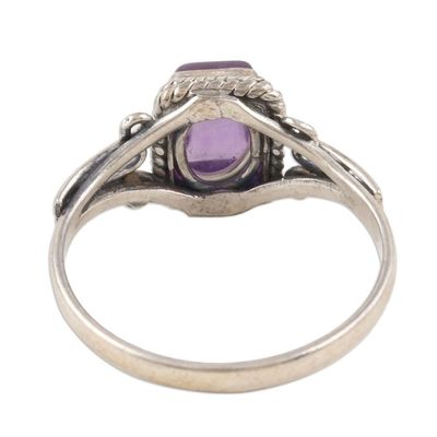 Alternate image for Amethyst and Sterling Silver Single Stone Ring Last Hour