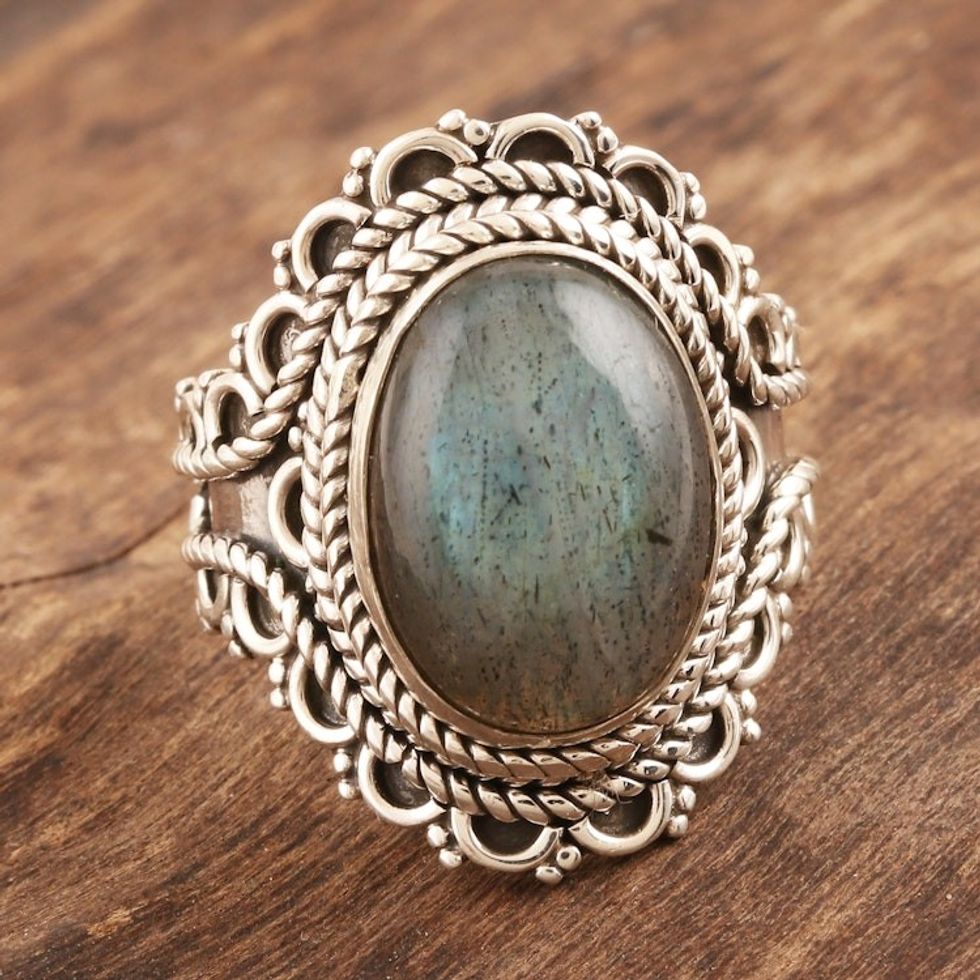 Handmade Labradorite Cocktail Ring 'Unknown Mystery'