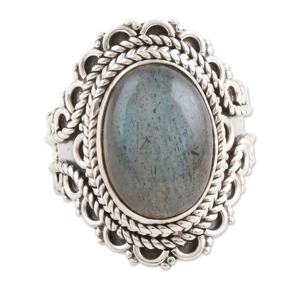 Alternate image for Handmade Labradorite Cocktail Ring Unknown Mystery