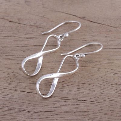 Alternate image for Infinity Symbol Sterling Silver Dangle Earrings form India Paths of Time