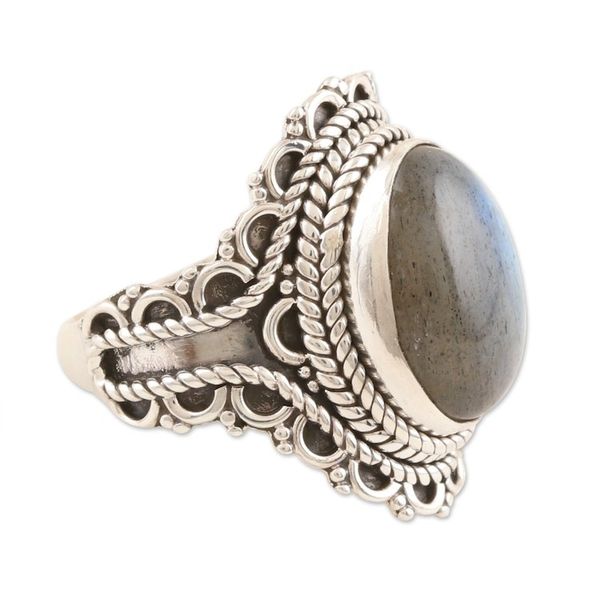 Alternate image for Handmade Labradorite Cocktail Ring Unknown Mystery