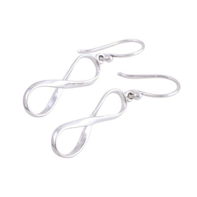 Alternate image for Infinity Symbol Sterling Silver Dangle Earrings form India Paths of Time