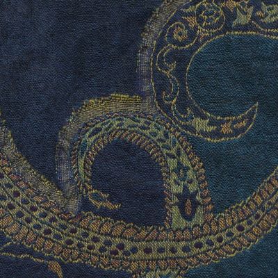 Alternate image for Handwoven Jamawar Wool Shawl in Teal from India Himalayan Heirloom in Teal