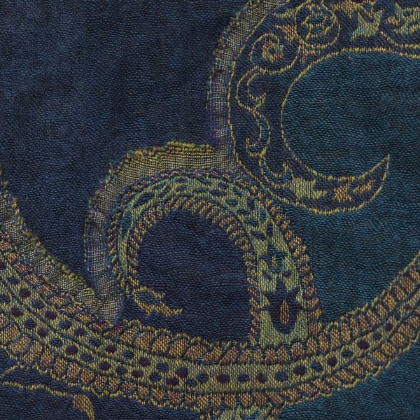 Alternate image for Handwoven Jamawar Wool Shawl in Teal from India Himalayan Heirloom in Teal