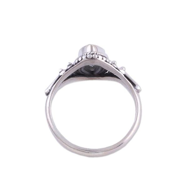 Alternate image for Blue Topaz and Sterling Silver Single Stone Ring from India Morning Luxury