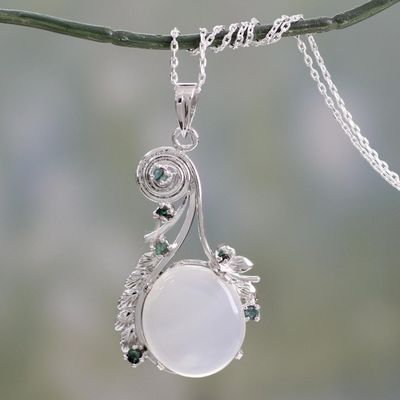 Alternate image for Fair Trade Jewelry Sterling Silver and Moonstone Necklace Enchanted Moon
