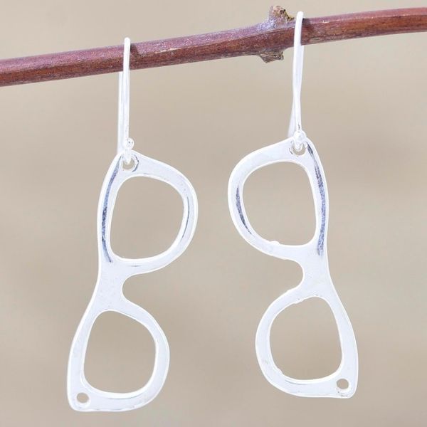 Alternate image for Sunglass Shaped Sterling Silver Dangle Earrings Shady Lady