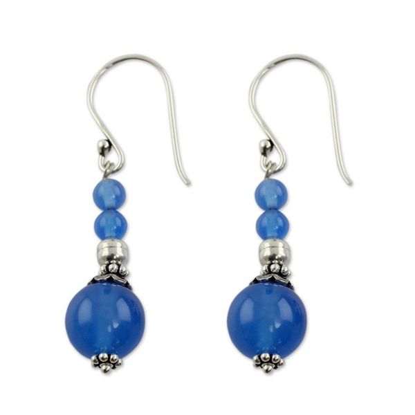 Alternate image for India Handmade Chalcedony Earrings Heavenly