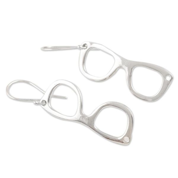 Alternate image for Sunglass Shaped Sterling Silver Dangle Earrings Shady Lady