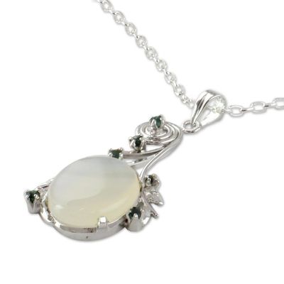 Alternate image for Fair Trade Jewelry Sterling Silver and Moonstone Necklace Enchanted Moon