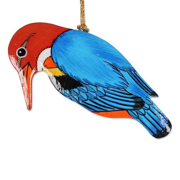 Alternate image for Hand-Painted Assorted Bird Ornaments Set of 6 Festive Birds