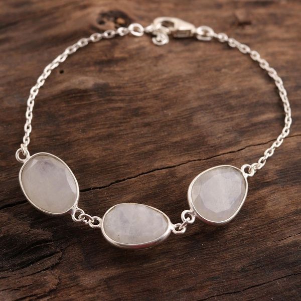 Alternate image for 18-Carat Rainbow Moonstone Pendant Bracelet from India Rainbow Glisten