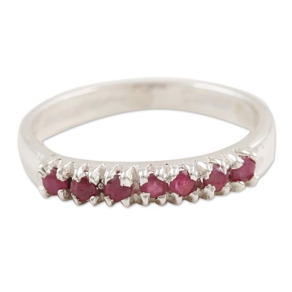 Alternate image for Sterling Silver and Ruby Band Ring Pretty Princess