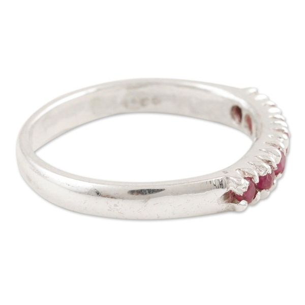 Alternate image for Sterling Silver and Ruby Band Ring Pretty Princess
