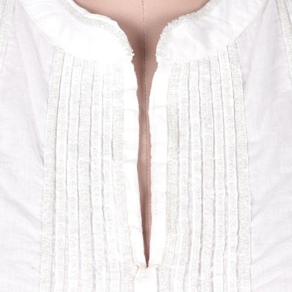 Alternate image for White Cotton Blouse with Beadwork and Pintucks Udaipur Lake in White