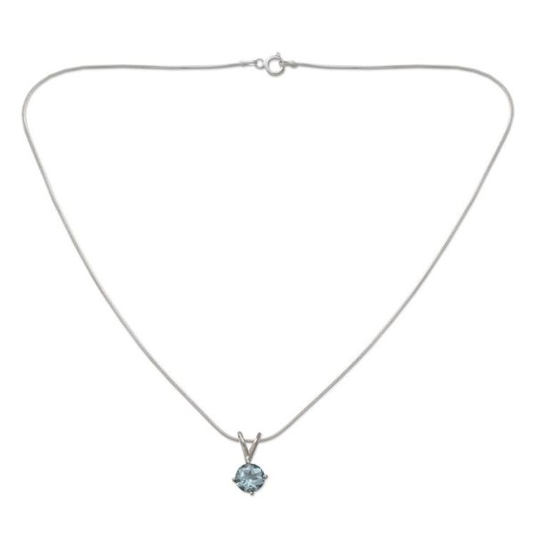 Alternate image for Sterling Silver and Blue Topaz Necklace from India Blue Lagoon