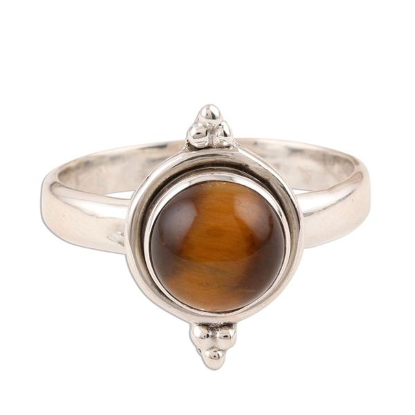 Alternate image for Simple Tigers Eye and Sterling Silver Ring Earth Memory