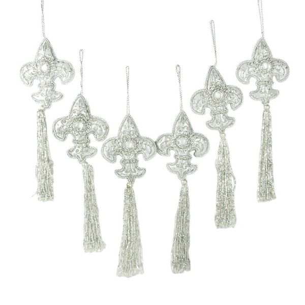 Alternate image for Beaded ornaments Set of 6 Fleur-de-Lis